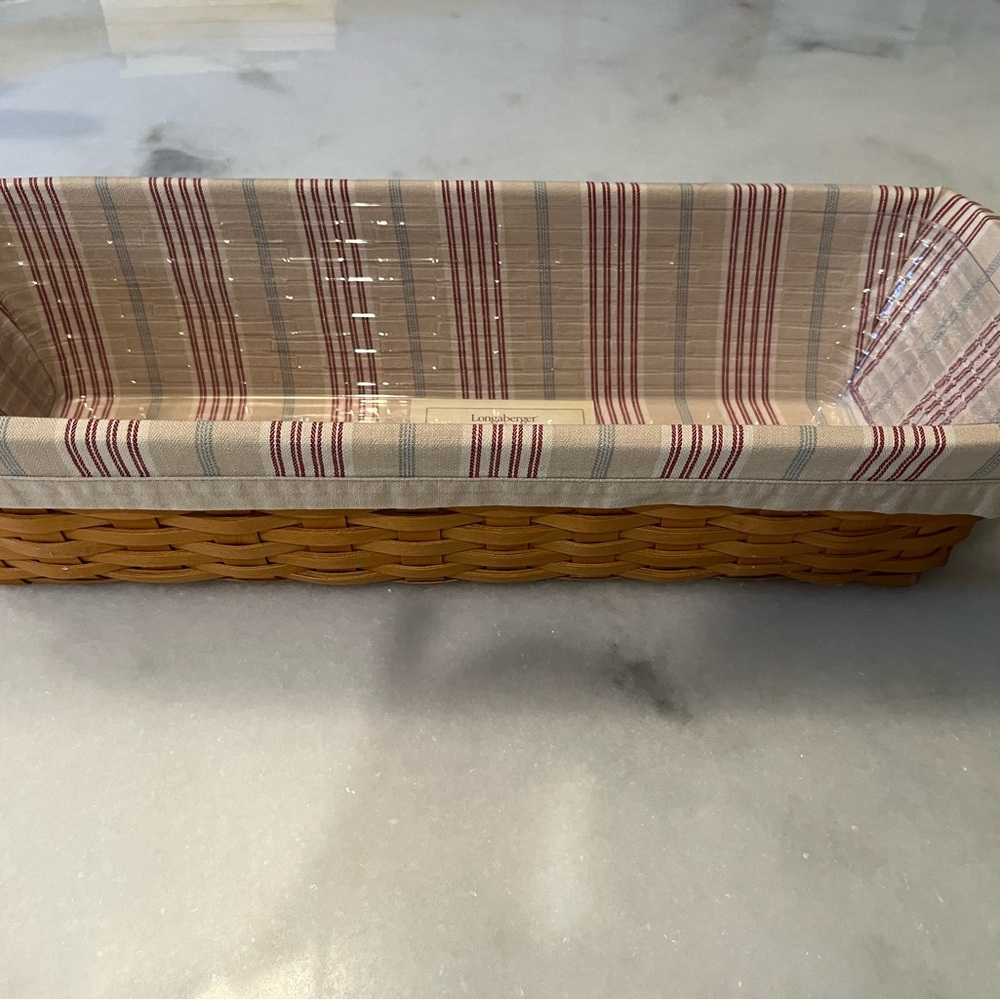 ✨ Longaberger Classic Horizon Box Basket Set – Signed – Liner + Protector